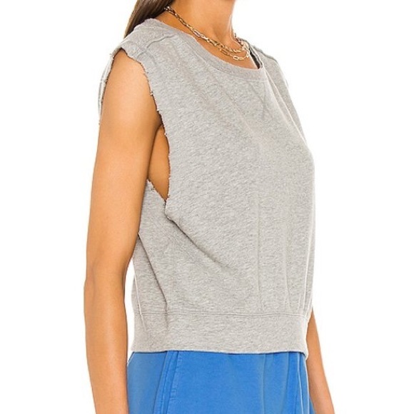 FREE PEOPLE MOVEMENT Kick It Muscle Sweat Tee in Heather‎ Grey - Picture 3 of 3